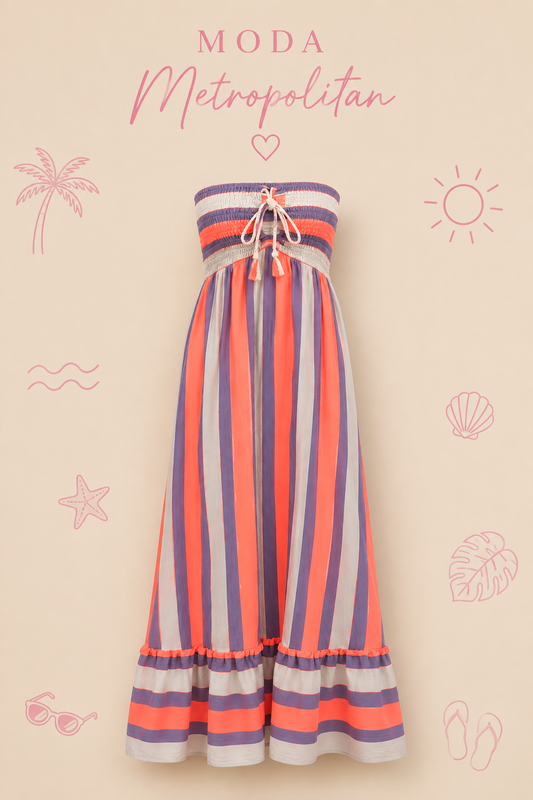 Vestido rayas fluorescentes