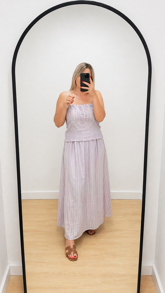 Vestido tiranta rayas