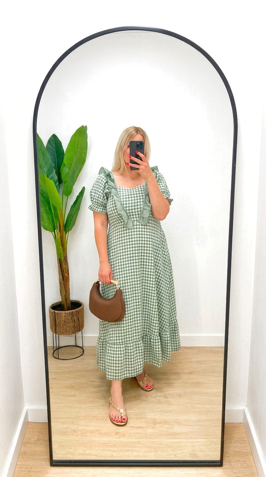 Vestido Vichy manga corta