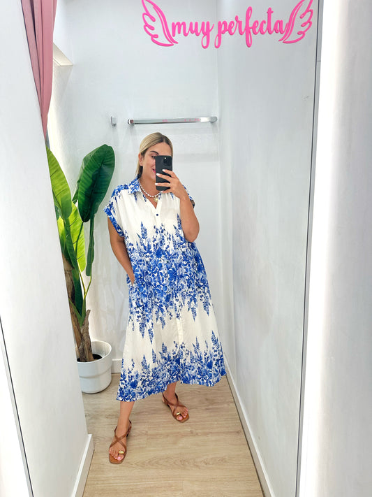 Vestido Jardín Azul
