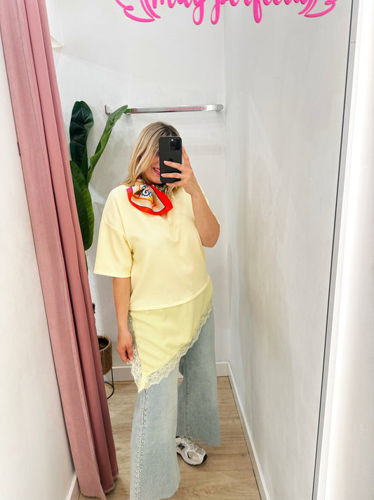 Camiseta encaje bajo