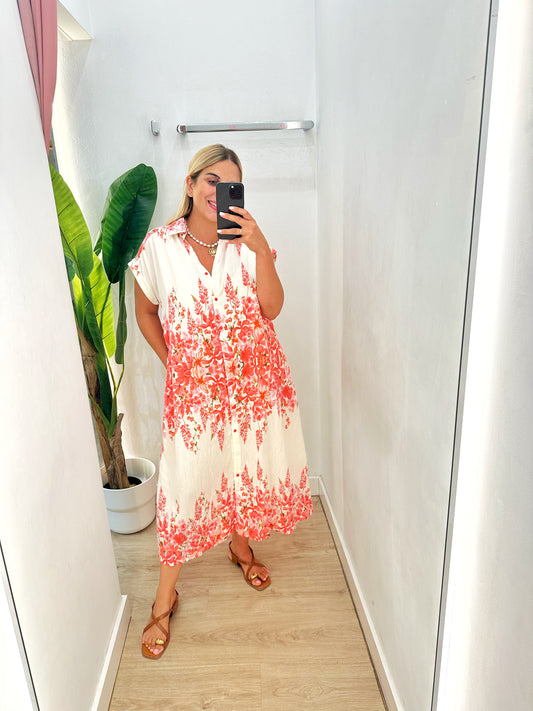 Vestido Jardín Naranja