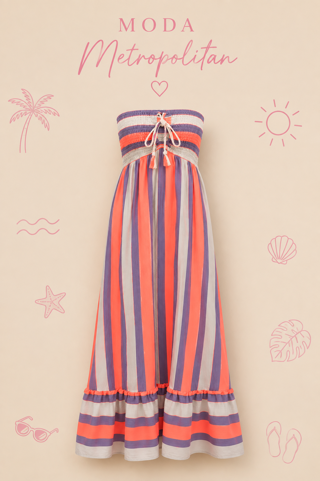 Vestido rayas fluorescentes