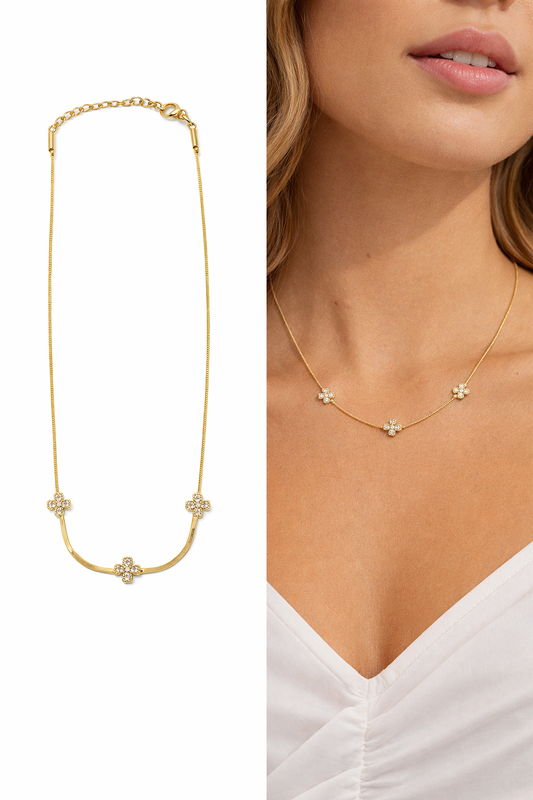 Colgante acero brillo flor