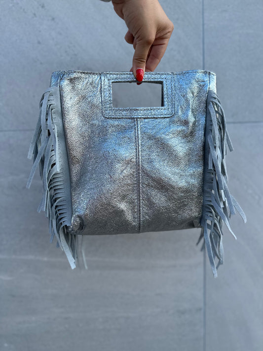 Bolso piel flecos