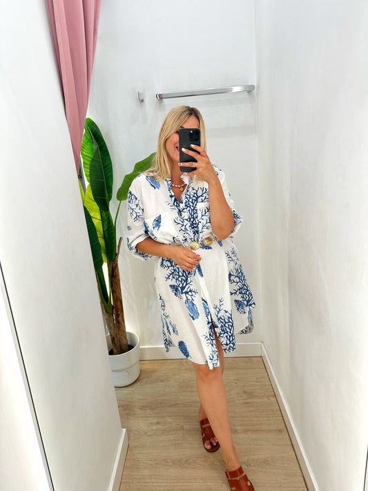 Vestido camisero corales