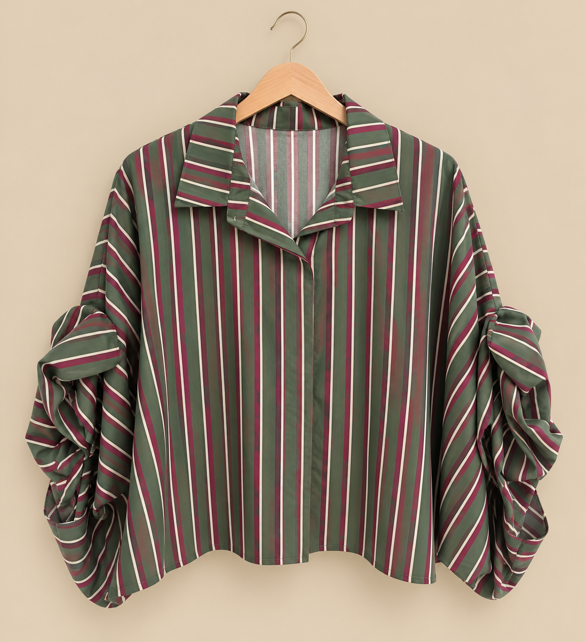 Blusa manga abullonada rayas