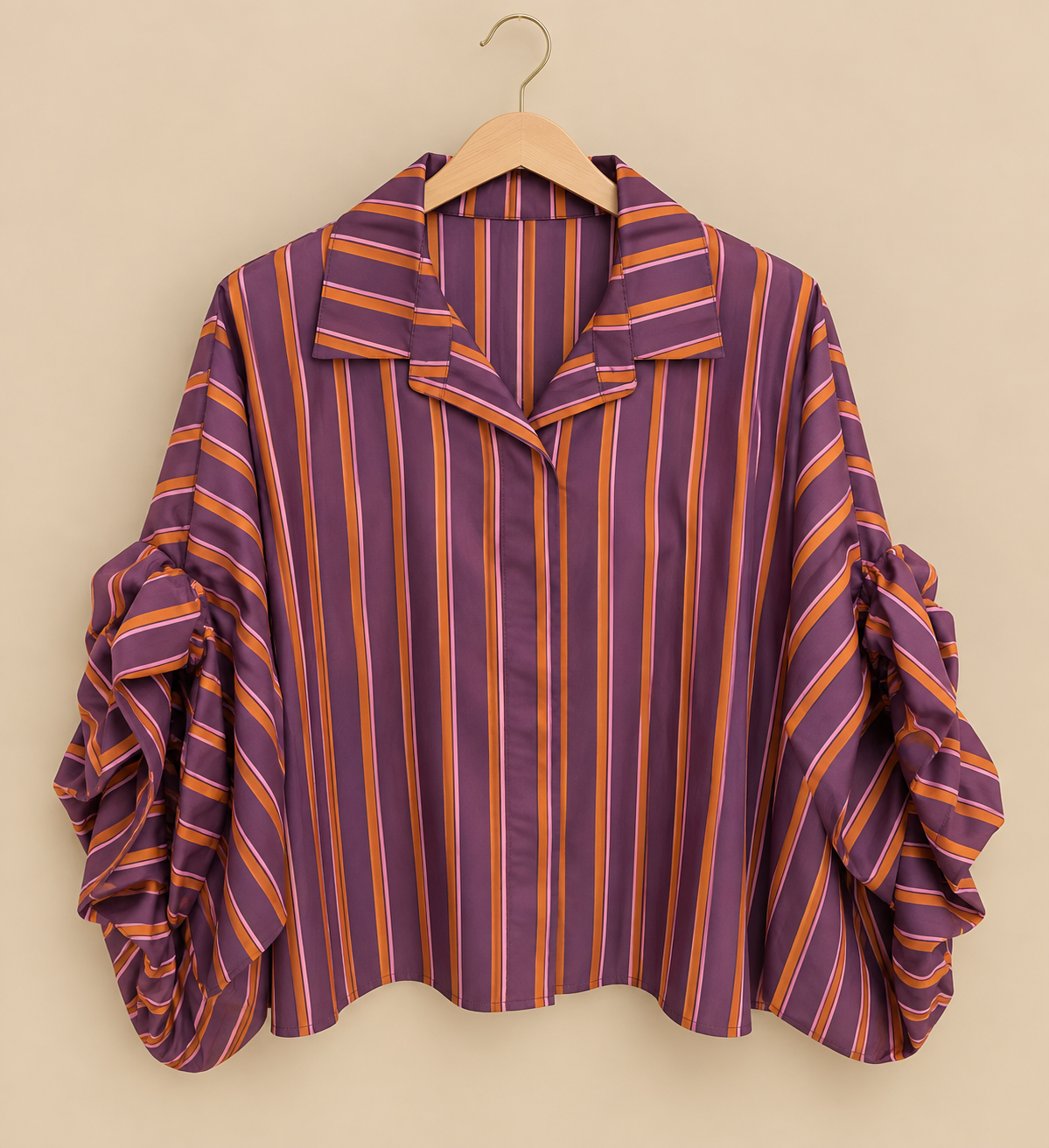 Blusa manga abullonada rayas