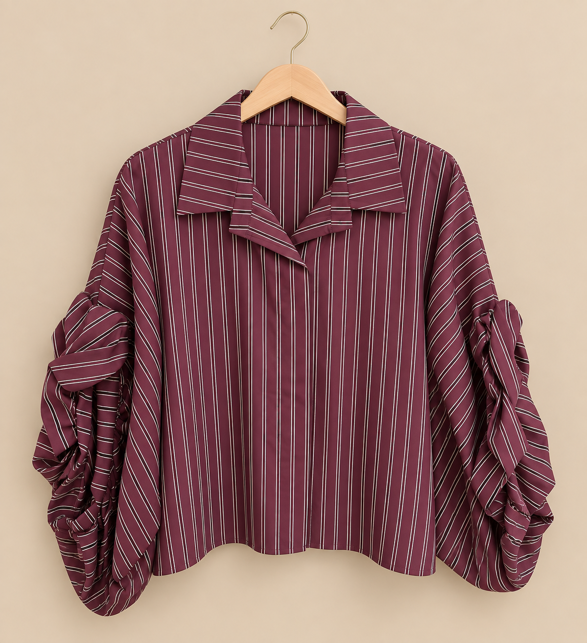 Blusa manga abullonada rayas