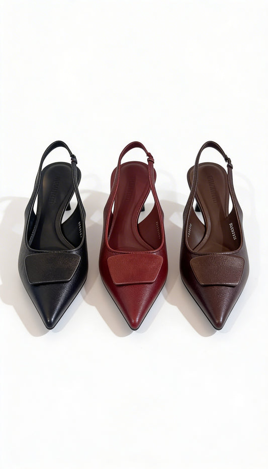 Tacón pico cerrado destalonado